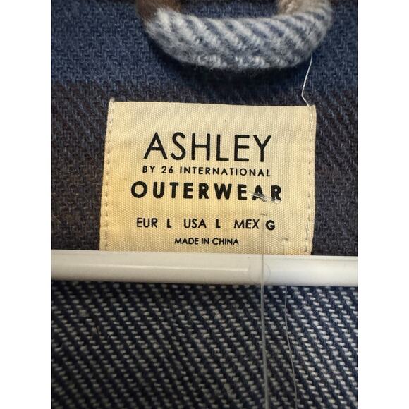 NWT Ashley Outerwear Plaid Wool Blend Shacket – Earthy Blue Brown Women’s Large - Picture 5 of 8